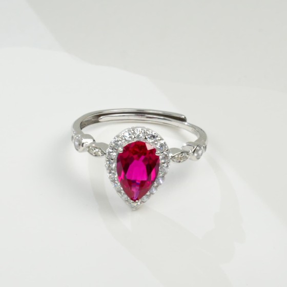 925 Silver Lab-Grown Ruby Ring(A73-R2020978R)