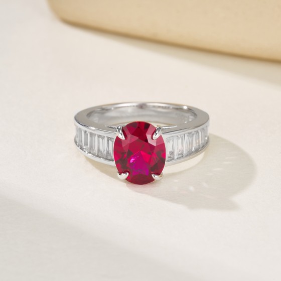 925 Silver Lab-Grown Ruby Ring(ZHF-R1624R)12#14#16#18#