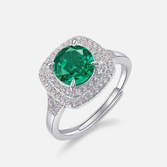 925 Silver Lab-Grown Emerald Ring（ZHF-R0926)10#11#12#13#14#15#16#18#19#20#