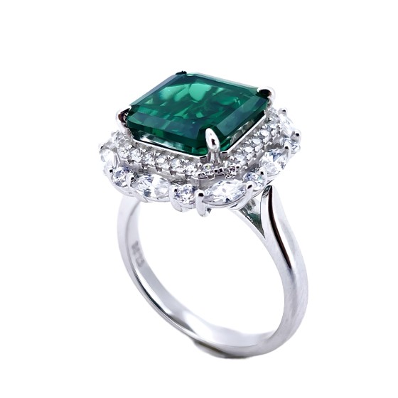 2-in-1 S925 Lab Emerald Ring Pendant（ZHF-RP1551)