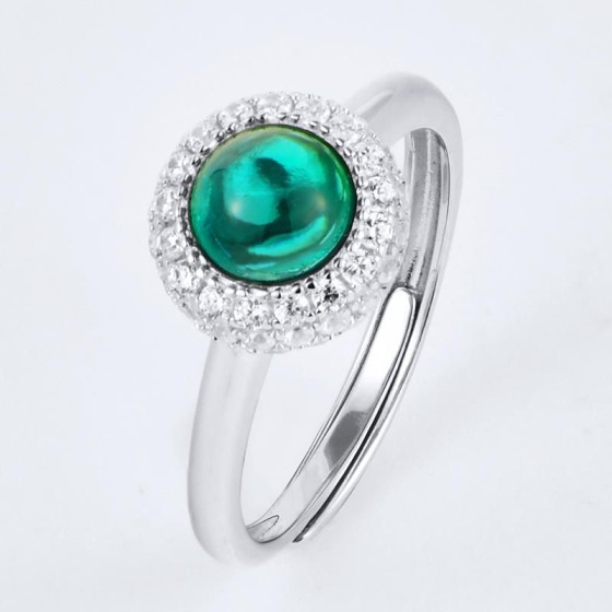 925 Silver Lab-Grown Emerald Ring(A73-R2020311)