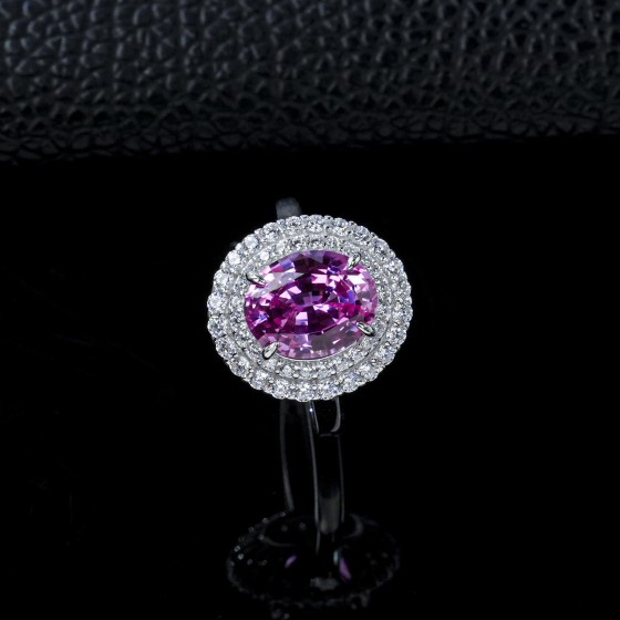 Padparadscha S925 Lab Sapphire Ring(ZHF-R1552HR)