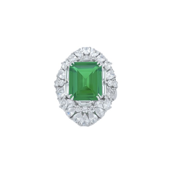 S925 Silver Green Garnet Ring（ZHF-R0153)12#14#16#18#