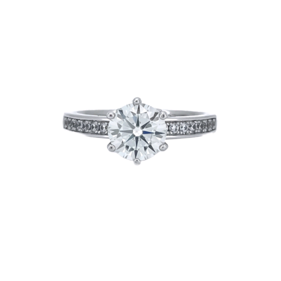 925 Silver Lab Grown Diamond Ring(PYZR0408)