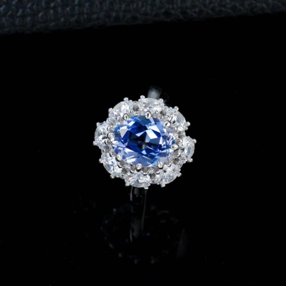 Lab-Grown Sapphire 925 Silver Ring（R143YB)