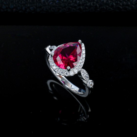 S925 Lab Ruby Ring(R1211R)
