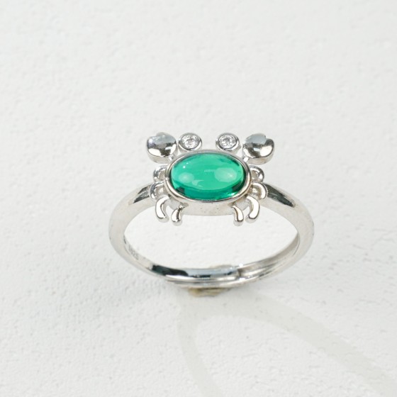 925 Silver Lab-Grown Emerald Ring(ZHF-R202503)
