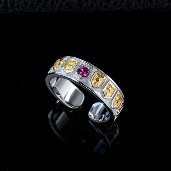 S925 Lab Ruby Ring(ZHF-R1127R)