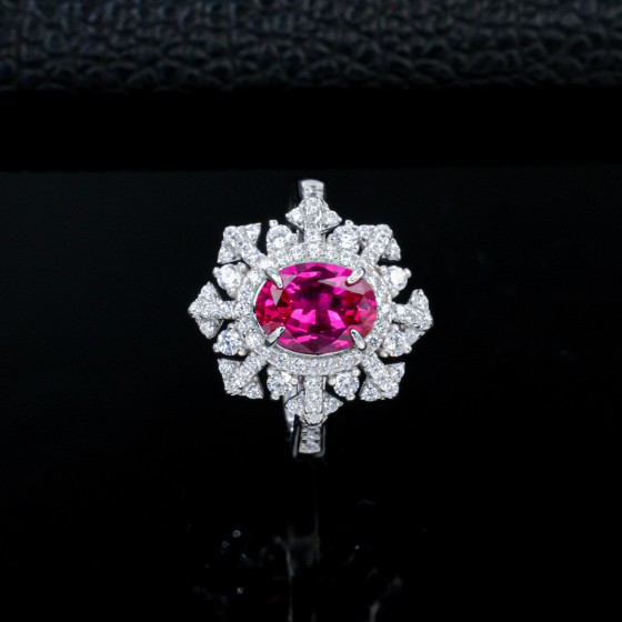 S925 Lab Ruby Ring(ZHF-R1428R)