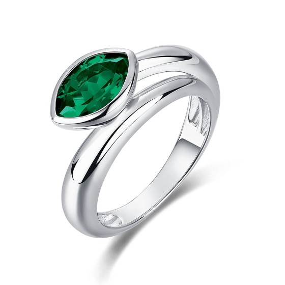 Cultivated Emerald Ring in 925 Sterling Silver(ZHFE09)15#16#17#