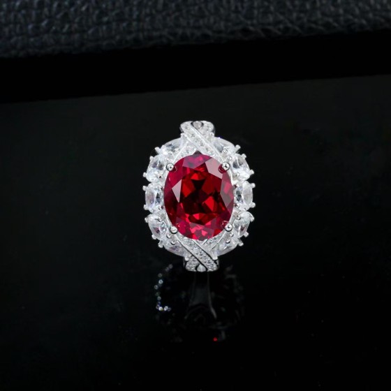 925 Silver Lab-Grown Ruby Ring(R123YR)