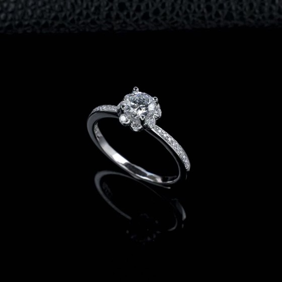 925 Silver Lab Diamond Ring(PYZR1106)