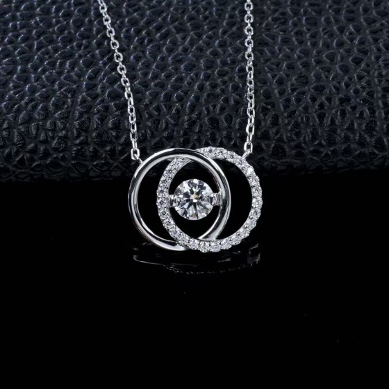 925 Silver Lab Diamond Necklace（ZHF-PYZ2502)