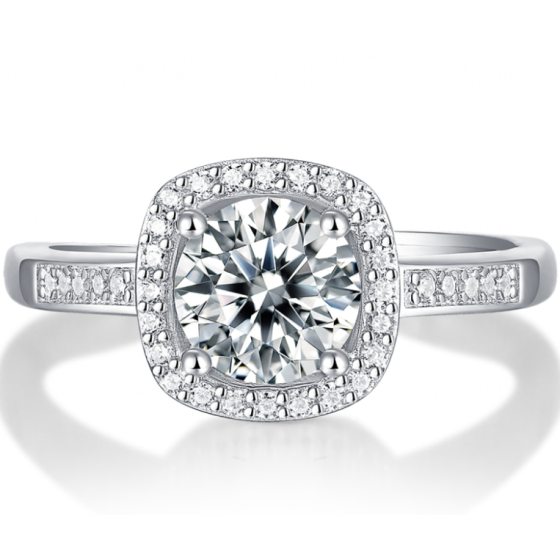 Sterling 925 Silver Moissanite Ring L-MR0199-6.5