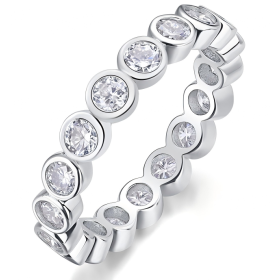 Sterling 925 Silver Moissanite Ring L-MR0215