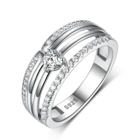 Sterling 925 Silver Moissanite Ring L-MR0053