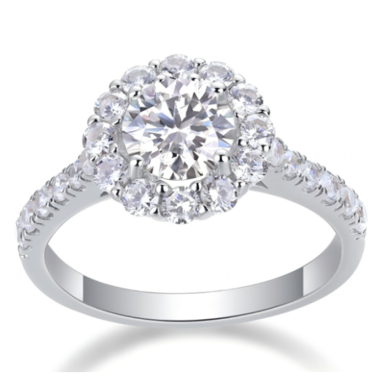 Sterling 925 Silver Moissanite Ring MR0281-8.0