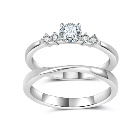 Sterling 925 Silver Moissanite Ring L-MR0327