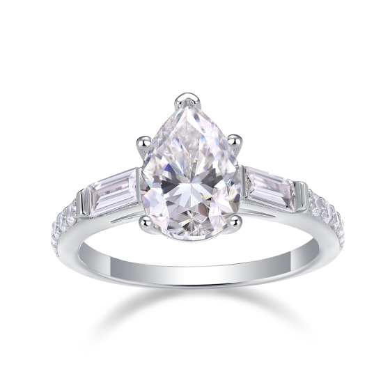 Sterling 925 Silver Moissanite RingL-MR0373