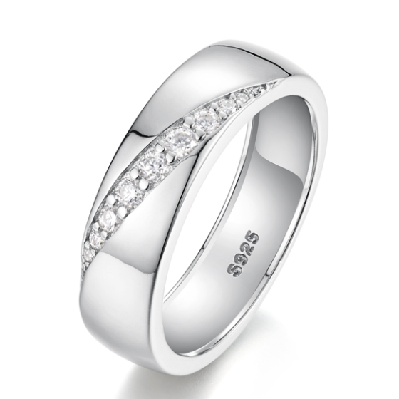 Sterling 925 Silver Moissanite Ring L-MR0067