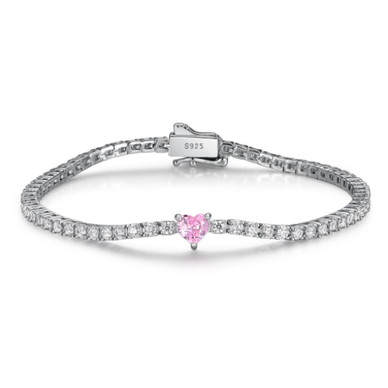 Sterling 925 Silver Moissanite Bracelet L-MB0014-1-16.5CL-M