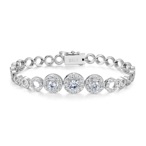 Sterling 925 Silver Moissanite Bracelet L-MB0009