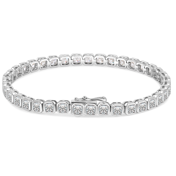 Sterling 925 Silver Moissanite Bracelet L-MB0034-18CL-M