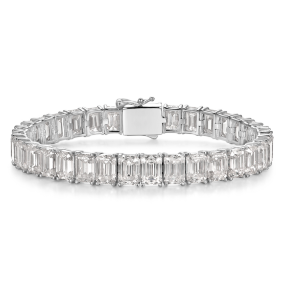 Sterling 925 Silver Moissanite Bracelet L-MB0018-5*7-17