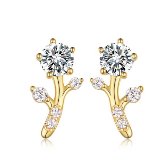 Sterling 925 Silver Moissanite Earrings L-ME0027
