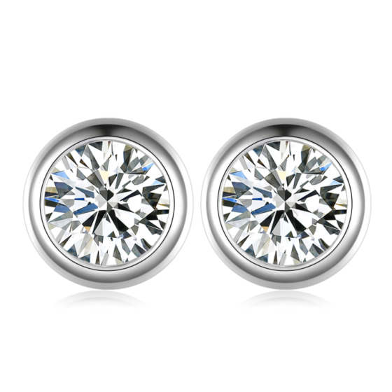 Sterling 925 Silver Moissanite Earrings L-ME0028-6.5