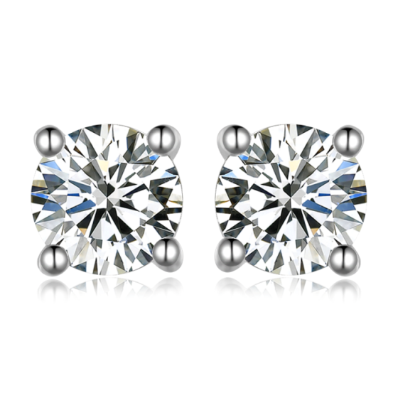Sterling 925 Silver Moissanite Earrings L-ME0031-8.0