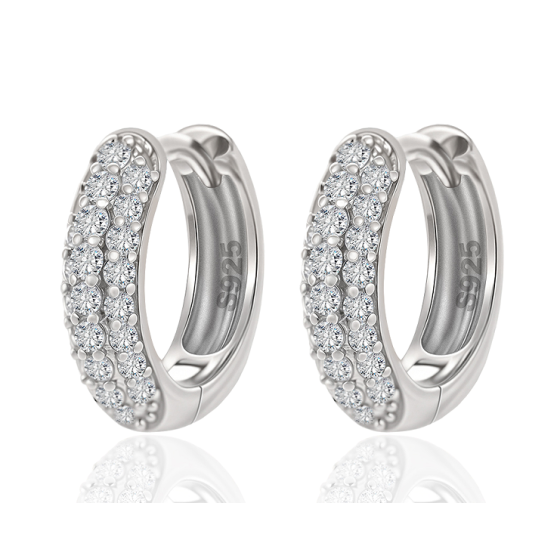 Sterling 925 Silver Moissanite Earrings L-ME0053