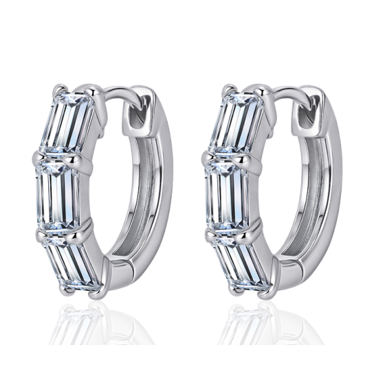 Sterling 925 Silver Moissanite Earrings L-ME0068
