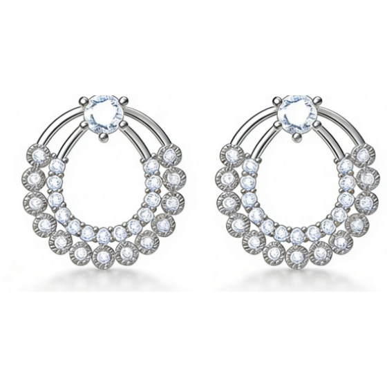 Sterling 925 Silver Moissanite Earrings L-ME0106