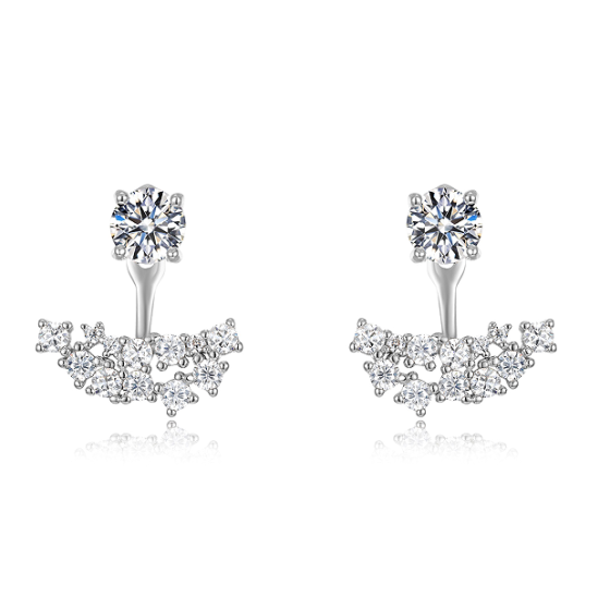 Sterling 925 Silver Moissanite Earrings L-ME0109