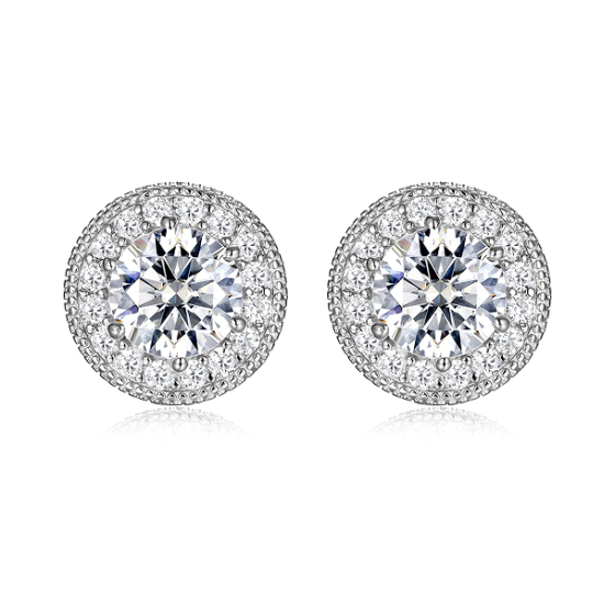 Sterling 925 Silver Moissanite Earrings L-ME0133