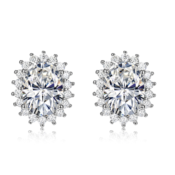 Sterling 925 Silver Moissanite Earrings L-ME0134