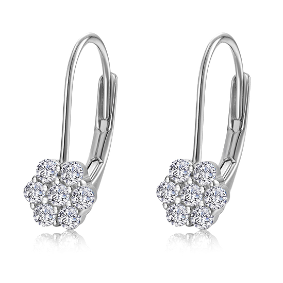 Sterling 925 Silver Moissanite Earrings L-ME0146