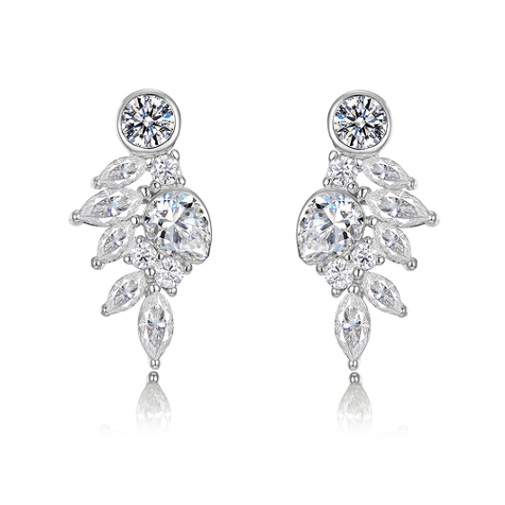 Sterling 925 Silver Moissanite Earrings L-ME0148