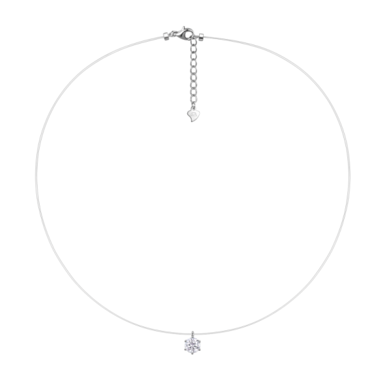 Sterling 925 Silver Moissanite Necklace L-MP0050-9.0
