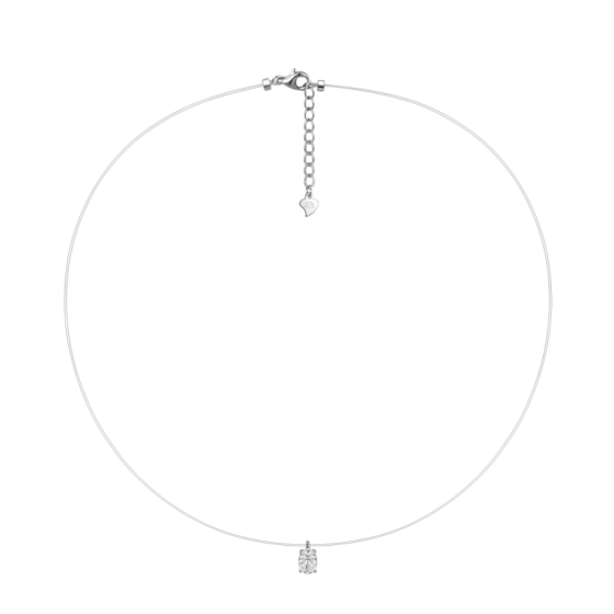 Sterling 925 Silver Moissanite Necklace L-MP0052-7*9