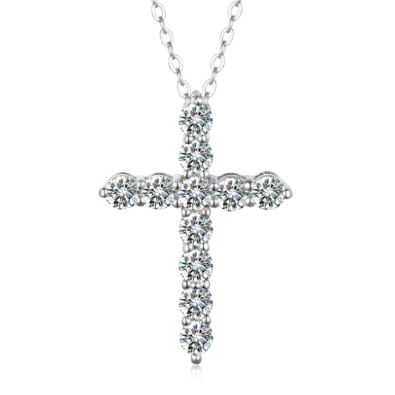 Sterling 925 Silver Moissanite Necklace L-MP0054