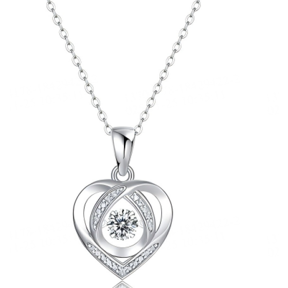 Sterling 925 Silver Moissanite Necklace L-MP0058