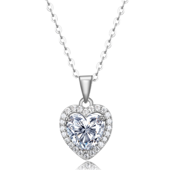 Sterling 925 Silver Moissanite Necklace L-MP0063-HS