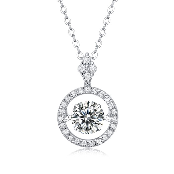 Sterling 925 Silver Moissanite Necklace L-MP0008