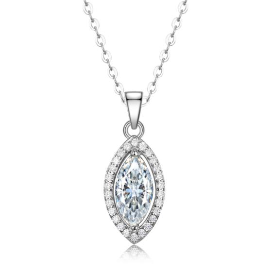 Sterling 925 Silver Moissanite Necklace L-MP0063-MS