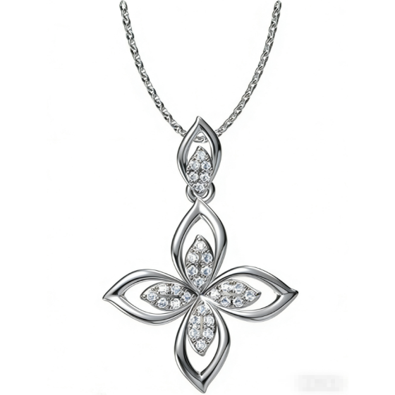 Sterling 925 Silver Moissanite Necklace L-MP0082
