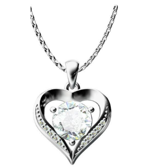 Sterling 925 Silver Moissanite Necklace L-MP0096