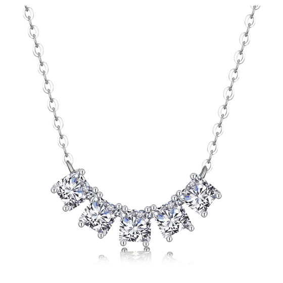 Sterling 925 Silver Moissanite Necklace L-MP0141