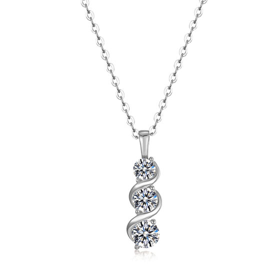 Sterling 925 Silver Moissanite Necklace L-MP0145